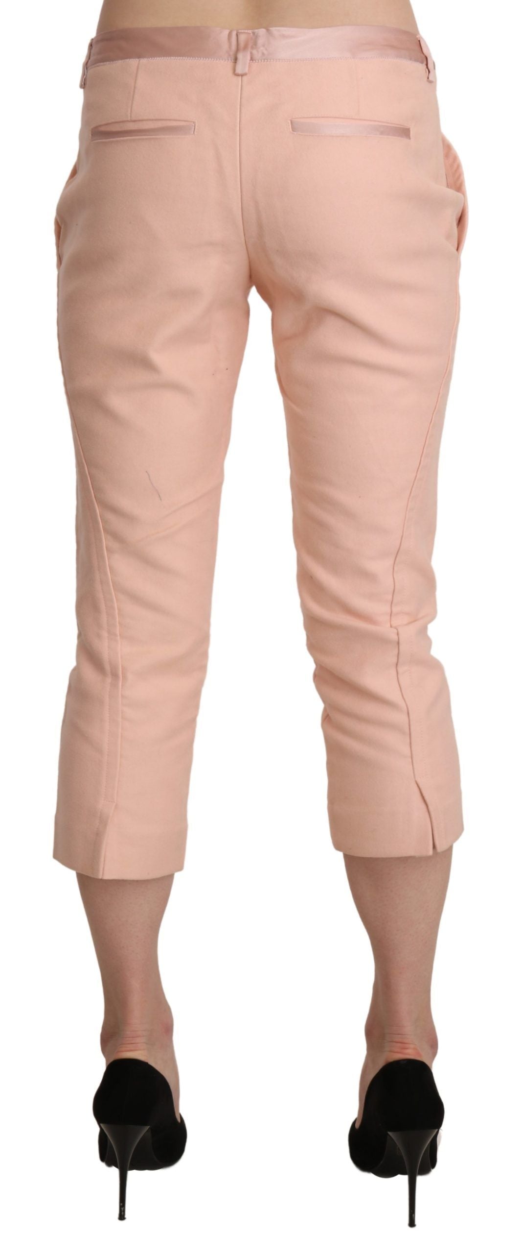 Ermanno Scervino Rosa Skinny Capri-Hose mit niedriger Taille