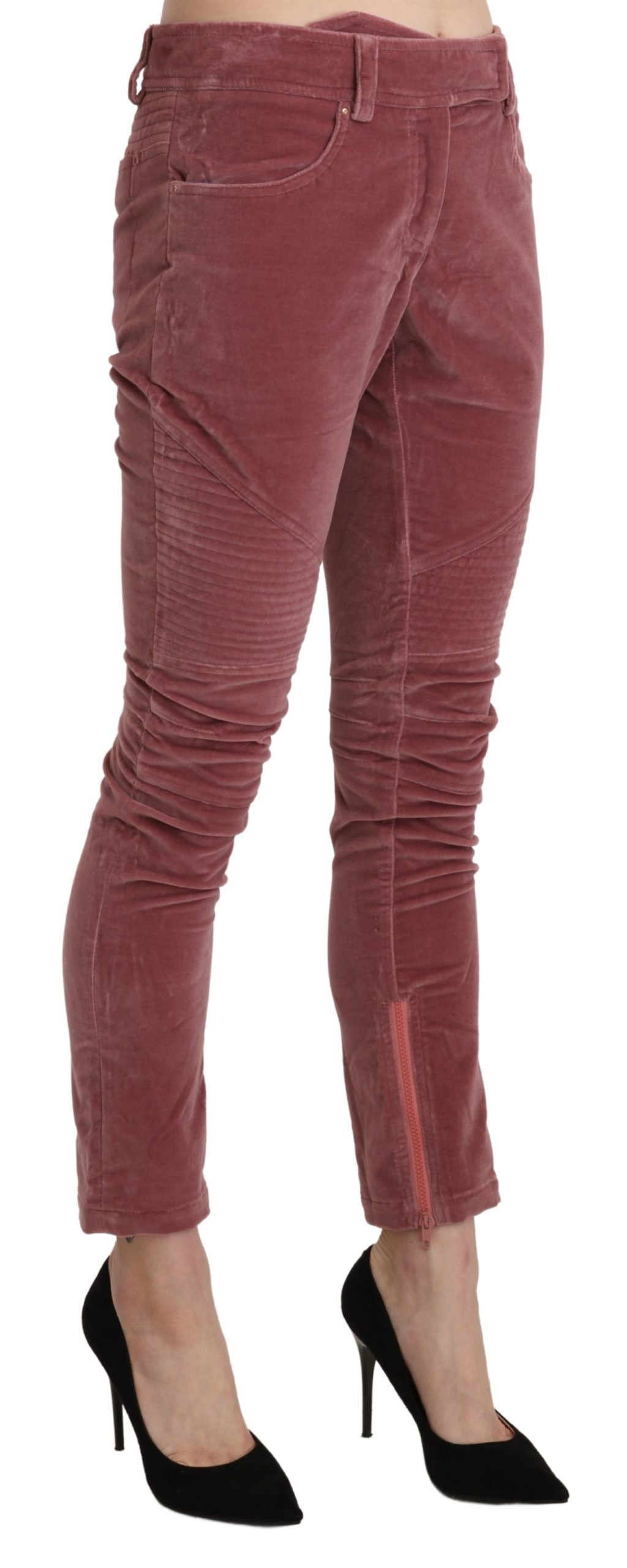 Ermanno Scervino Rote Skinny-Hose aus Baumwolle mit mittlerer Taille