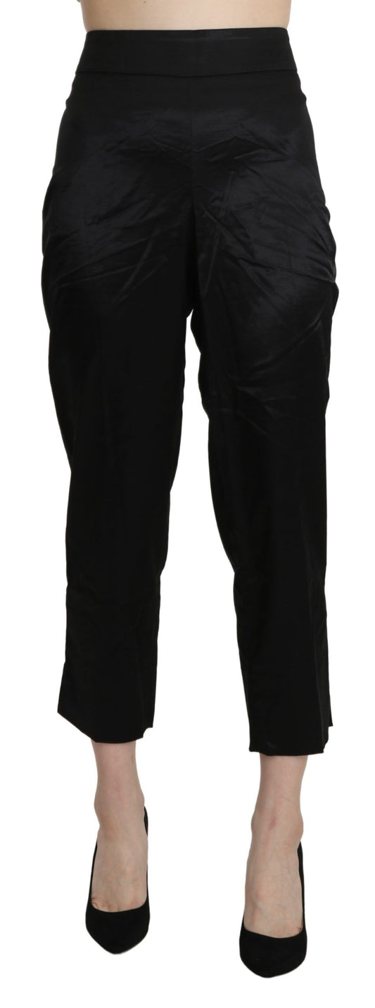 BENCIVENGA Schwarze High Waist Straight Cropped Dress Hose