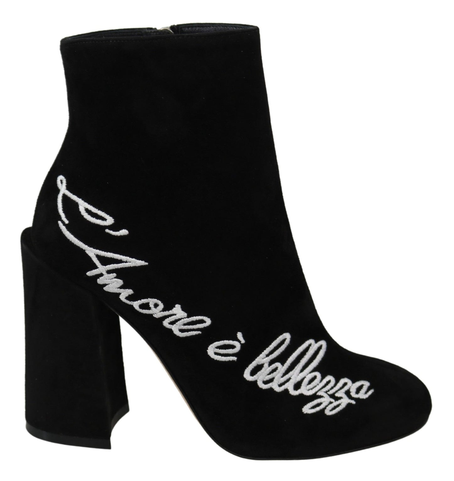 Dolce & Gabbana Schwarz Wildleder L'Amore E'Bellezza Stiefel Schuhe