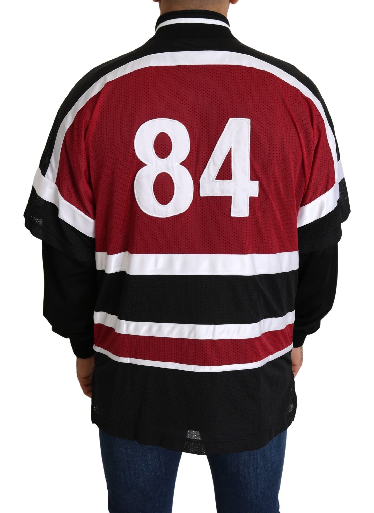 Dolce & Gabbana Rot Schwarz AMORE Sport Pullover mit Reißverschluss