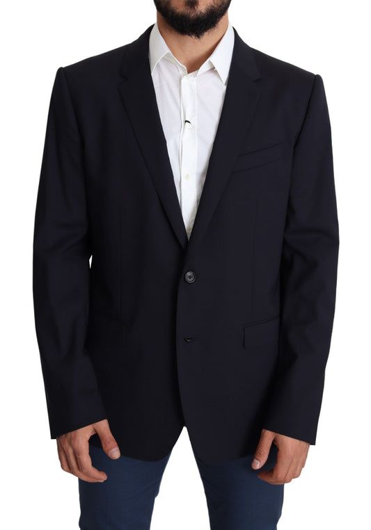 Dolce & Gabbana Schwarzer Woll-Stretch-Mantel MARTINI Blazer