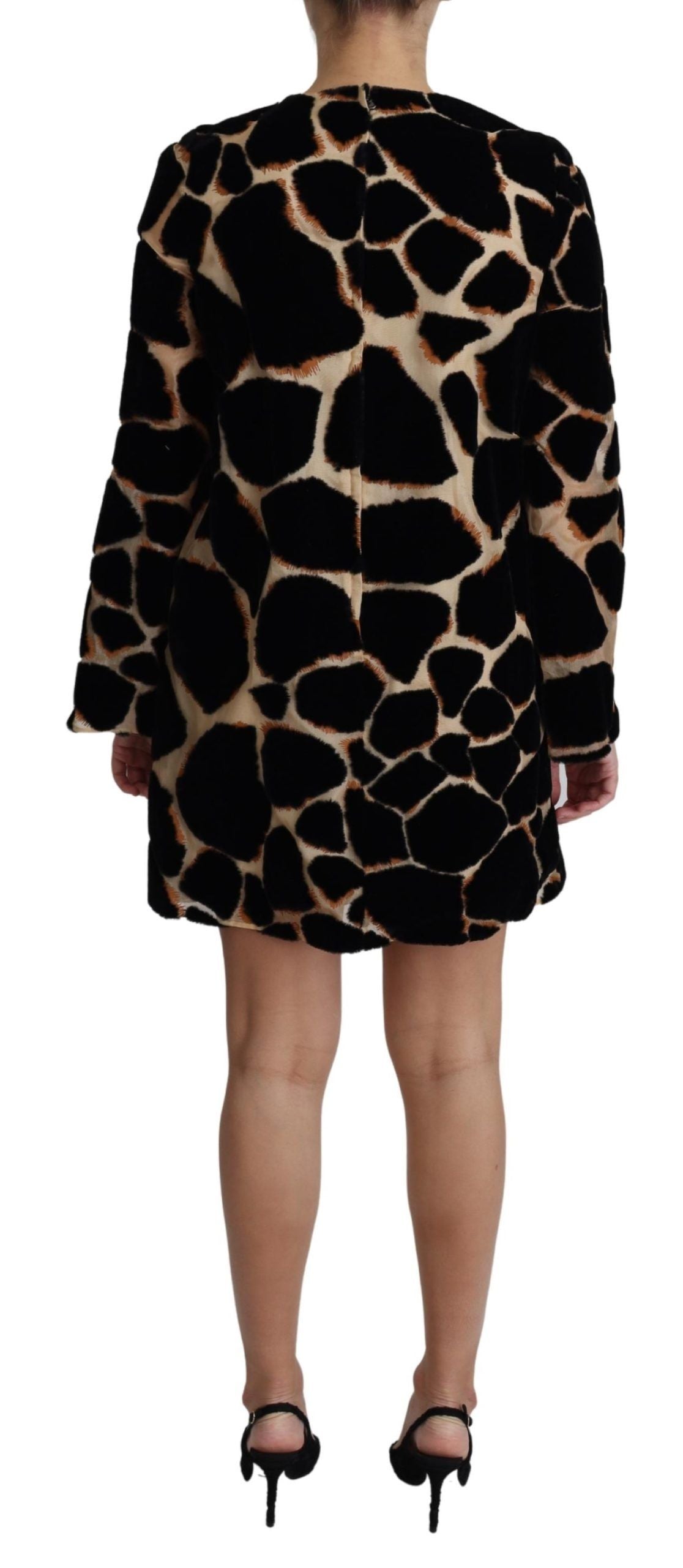 Dolce & Gabbana Schwarzes Minikleid mit Giraffendruck