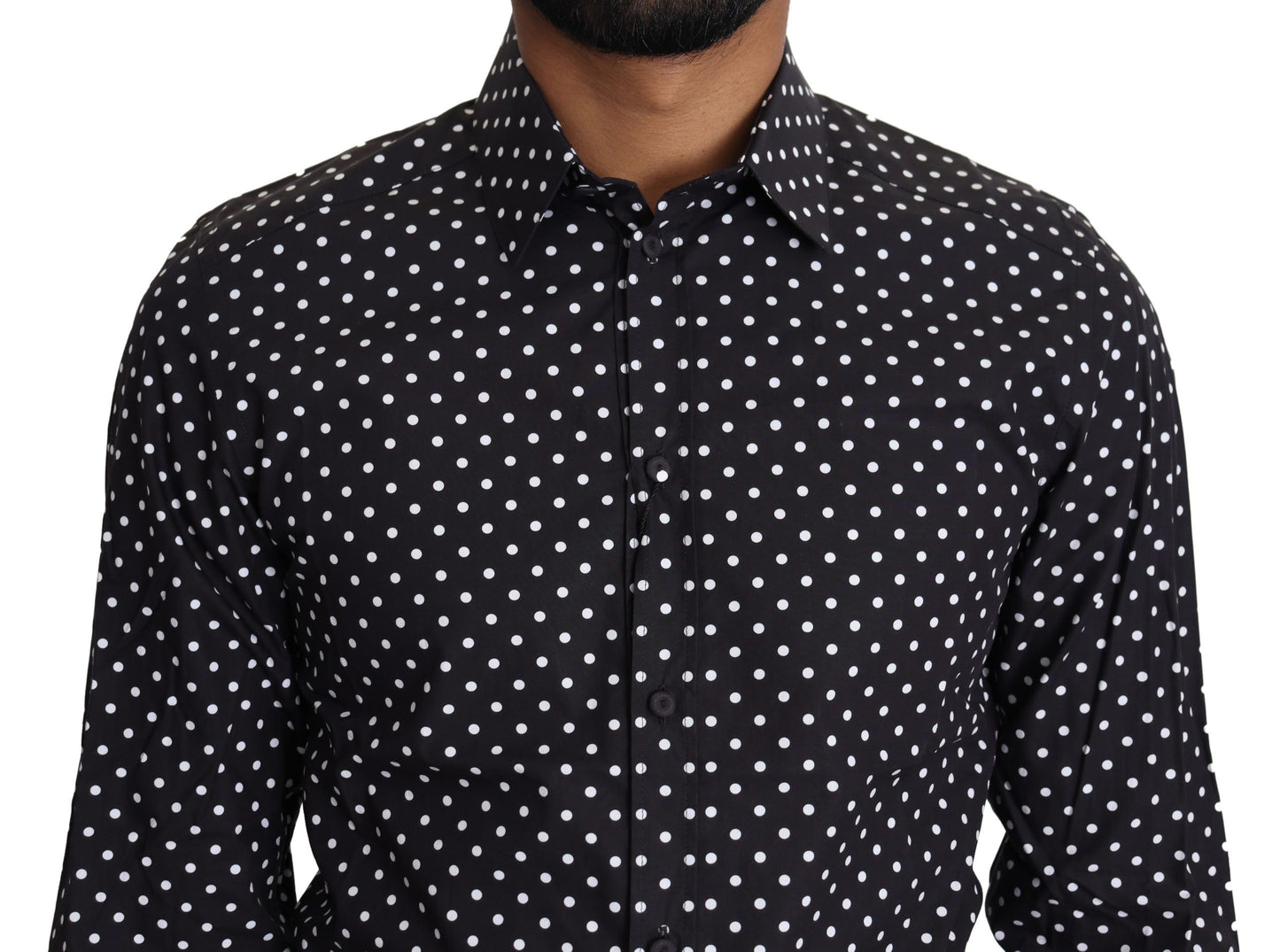 Dolce & Gabbana Schwarz Weiß Polka Dots Freizeithemd