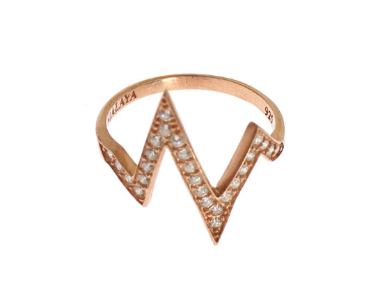 Nialaya Rosa Gold 925 Silber Frauen klar Ring