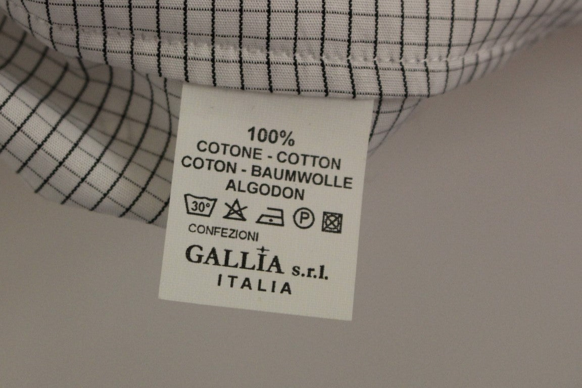 Andrea Incontri Weißer karierter Baumwoll-Stretch-Rock