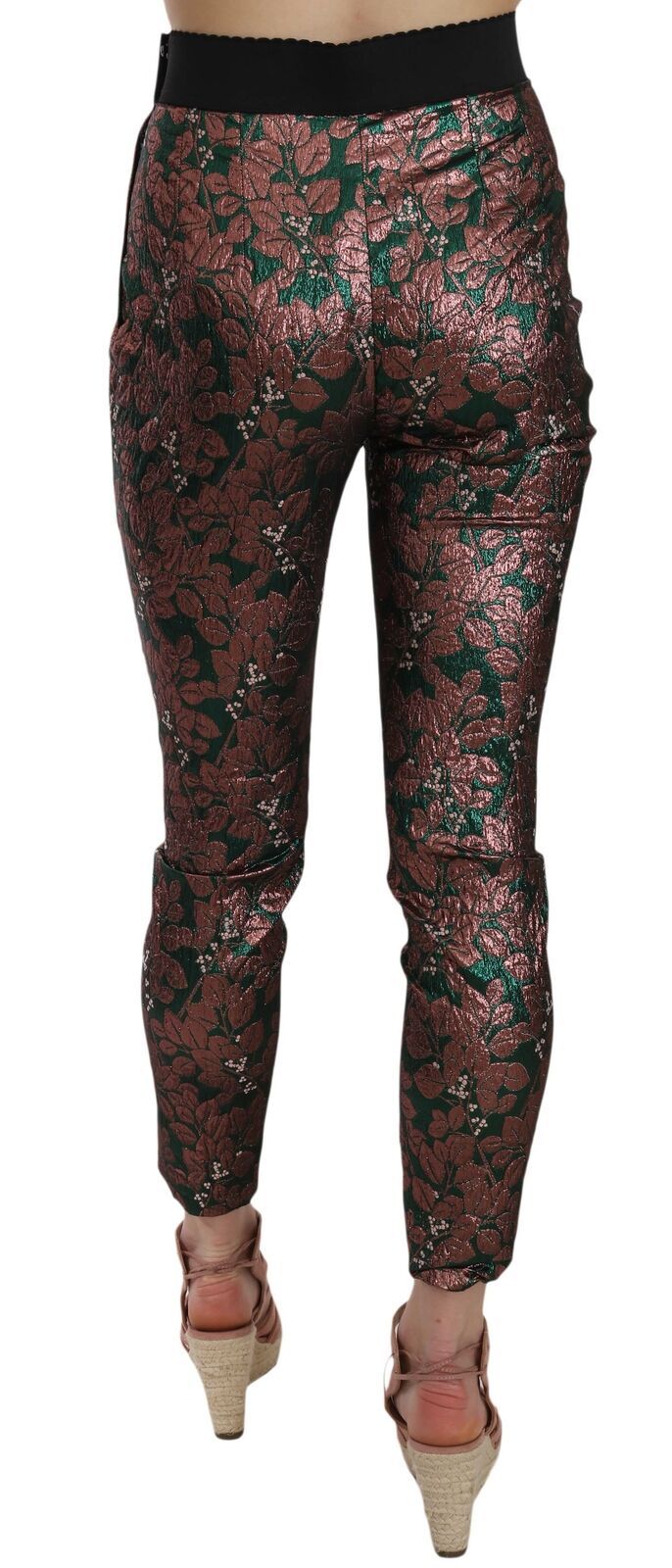 Dolce & Gabbana Multicolor schillernde Brokat-Jacquard-Hose Crop Pants