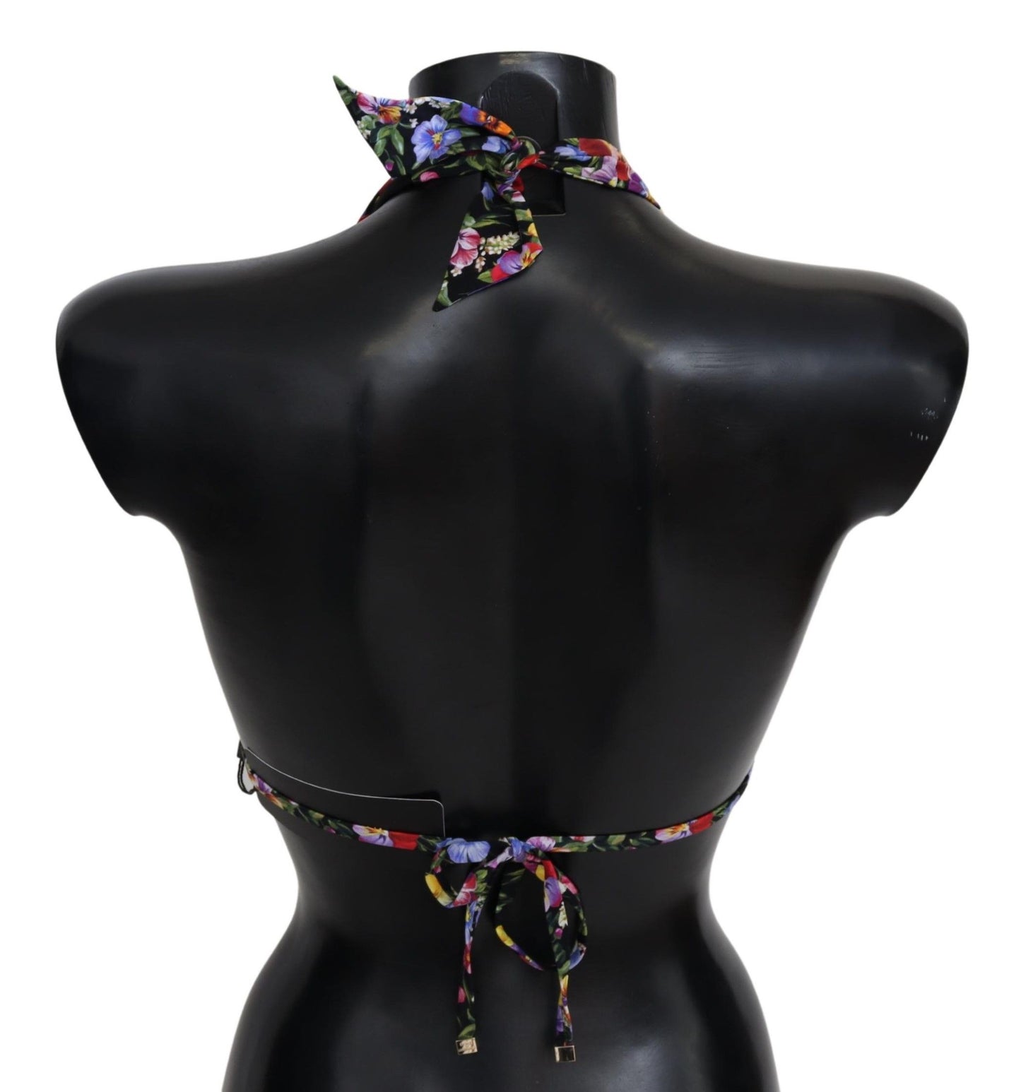 Dolce & Gabbana Schwarzer Blumendruck Badeanzug Beachwear Bikinioberteile