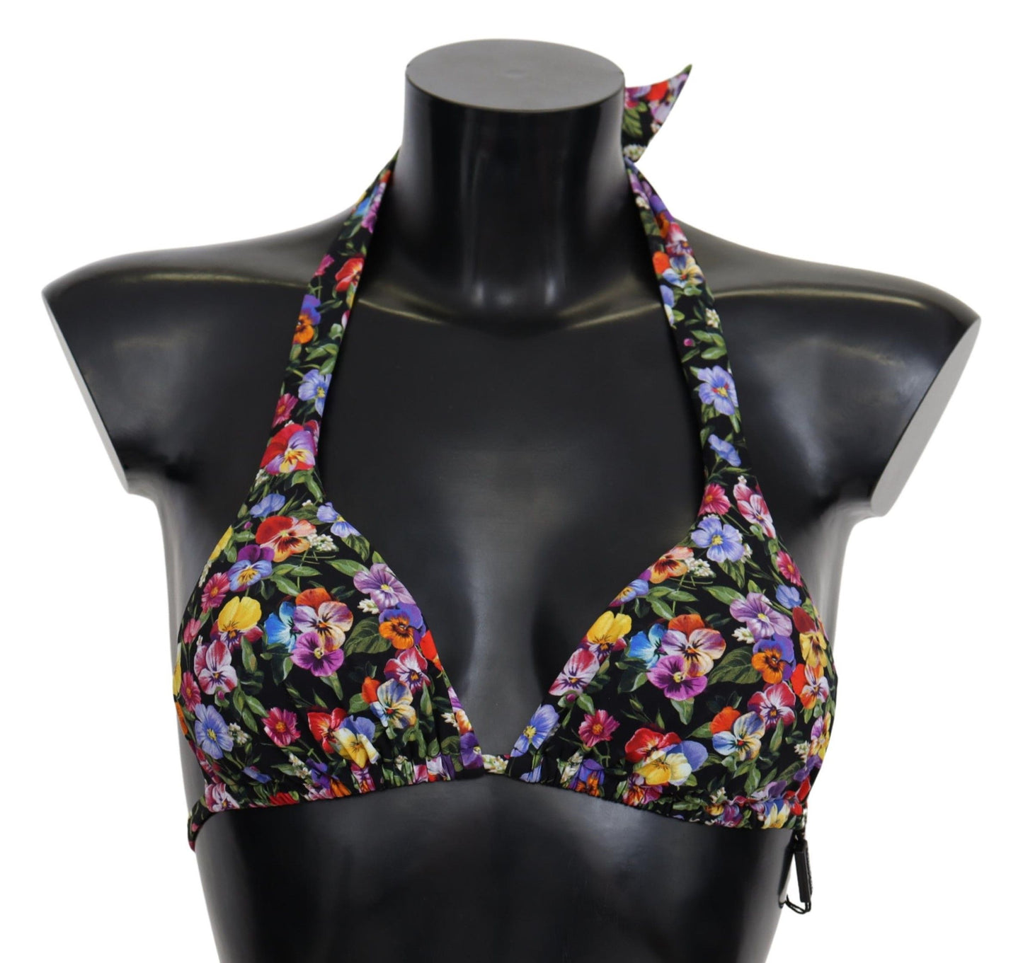 Dolce & Gabbana Schwarzer Blumendruck Badeanzug Beachwear Bikinioberteile