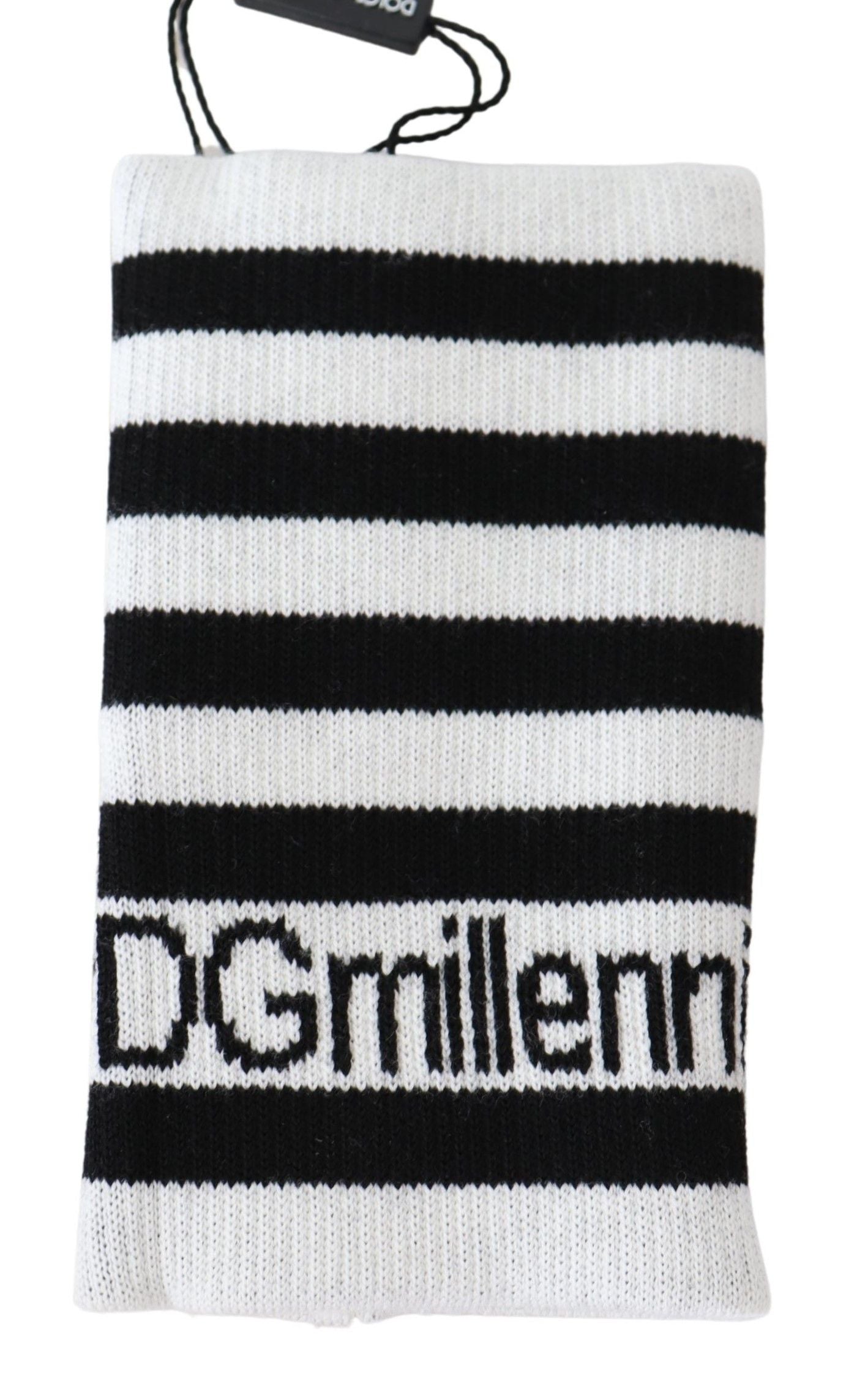 Dolce & Gabbana Schwarz Weiß Wolle DGMillennials Wristband Wrap