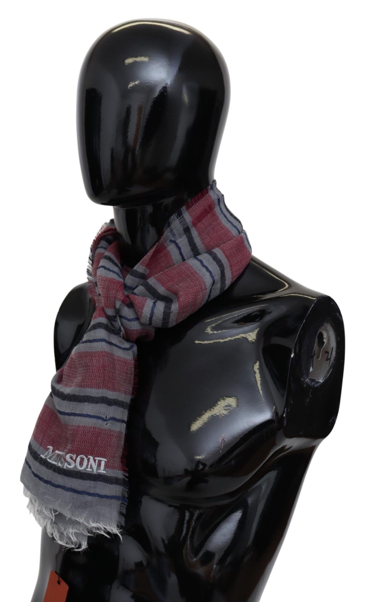Missoni Mehrfarbig gestreiftes Wollgemisch Unisex-Halstuch