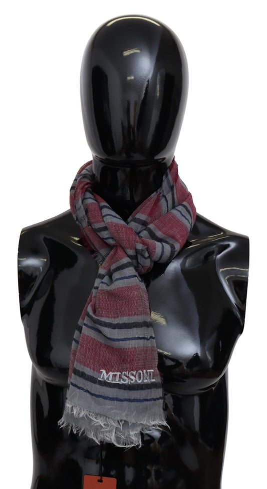 Missoni Mehrfarbig gestreiftes Wollgemisch Unisex-Halstuch
