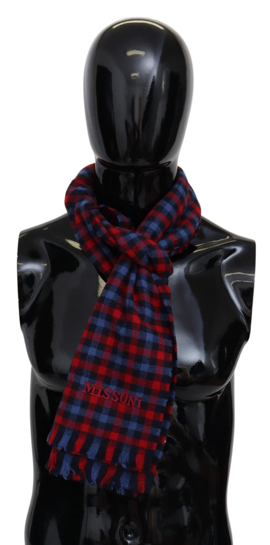 Missoni Multicolor Check Wool Unisex Halswickelschal