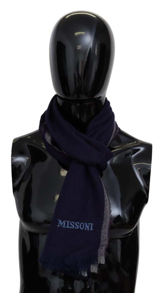 Missoni Mehrfarbig gestreifter Wolle Unisex Wrap Fransen Schal