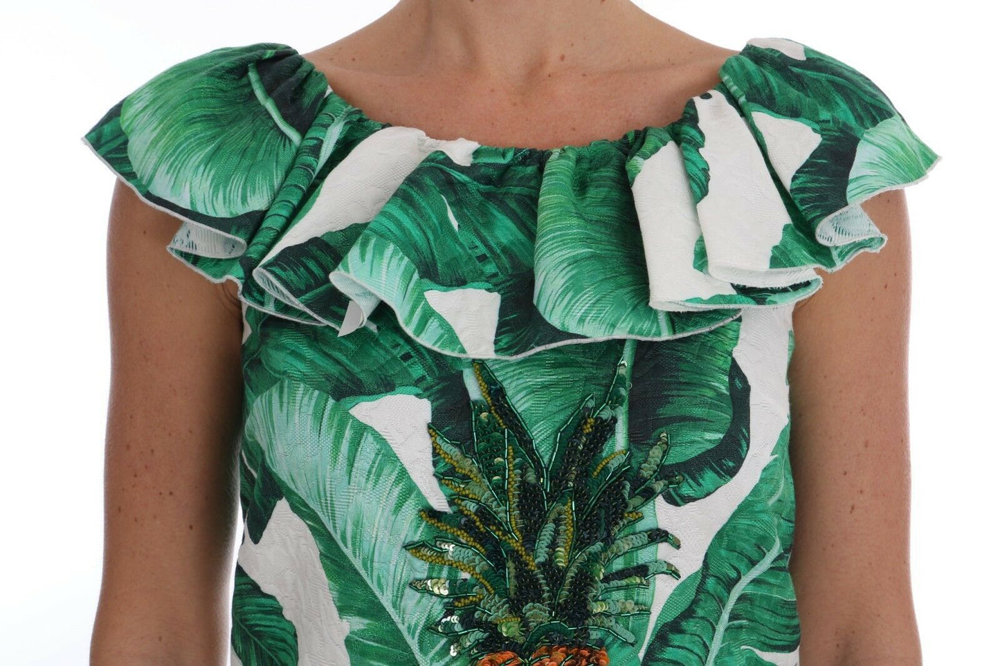 Dolce & Gabbana Ananas-Bananen-Pailletten-Bluse-T-Shirt