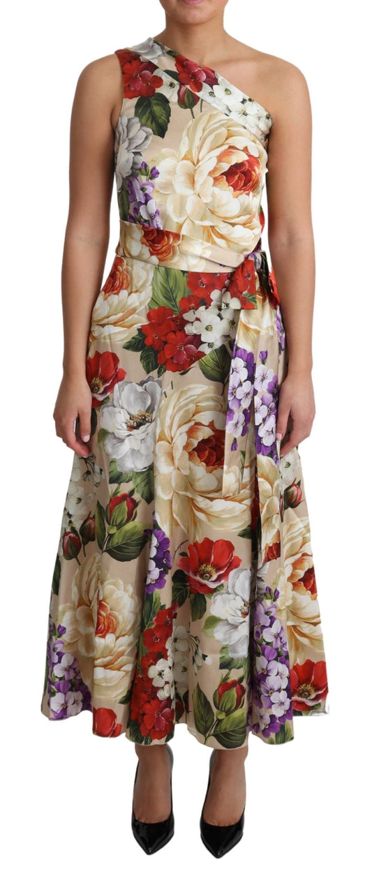 Dolce & Gabbana Print Seiden-Stretch-One-Shoulder-Kleid Floral