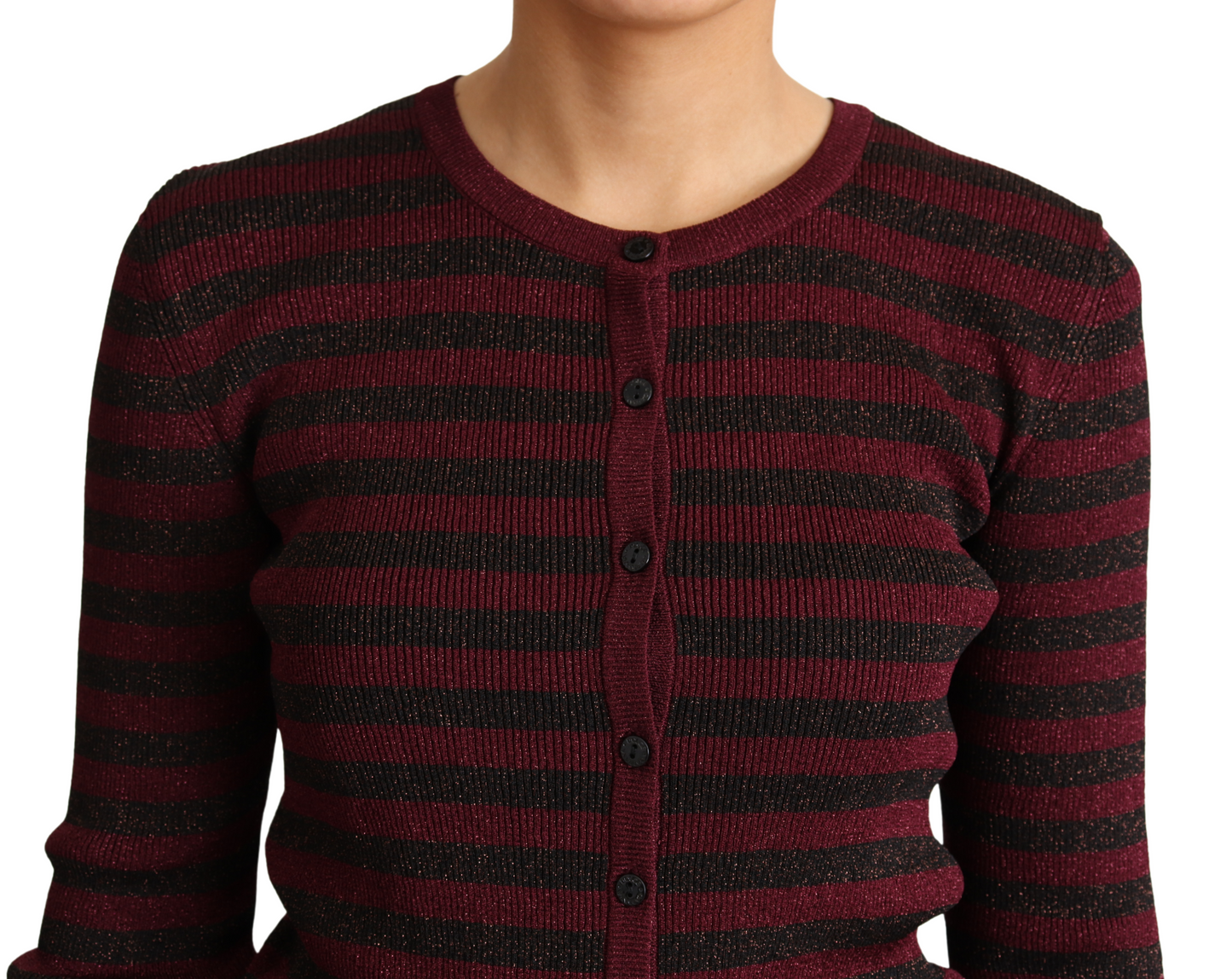Dolce & Gabbana Schwarz-rot gestreifter Viskose-Strickpulli