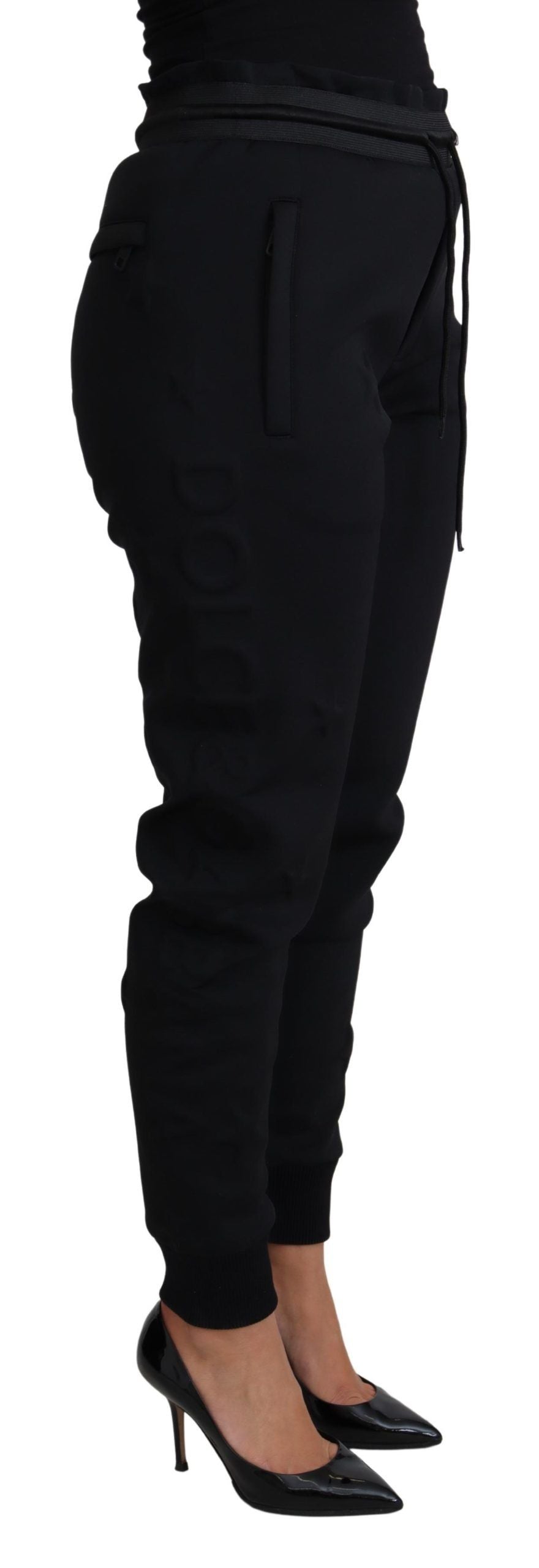 Dolce & Gabbana Schwarze Polyester-Neopren-Jogger-Hose