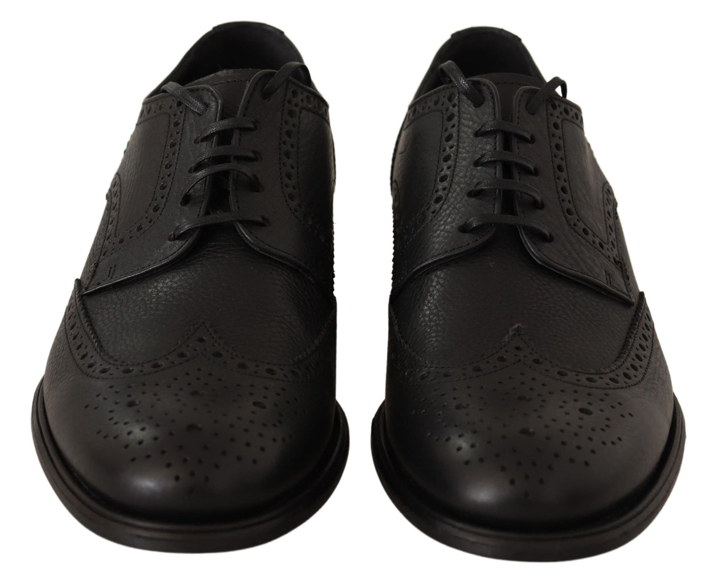 Dolce & Gabbana Schwarze Leder Oxford Wingtip Formal Dress Schuhe
