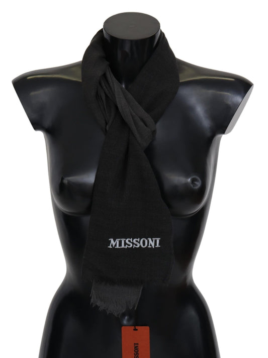 Missoni Schwarzer Unisex-Halstuchschal aus 100% Wolle