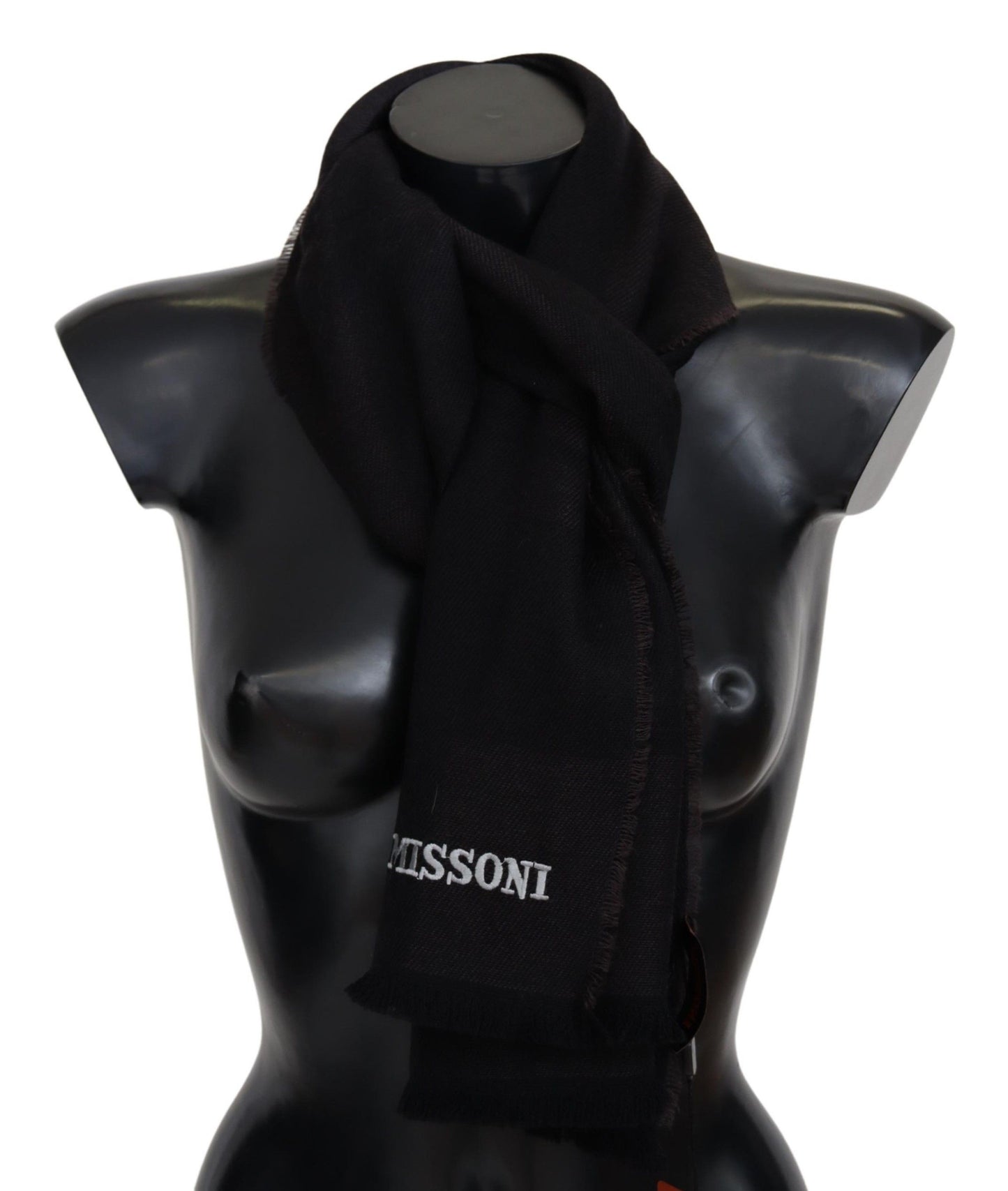 Missoni Schwarzer Unisex-Halstuchschal aus 100% Wolle