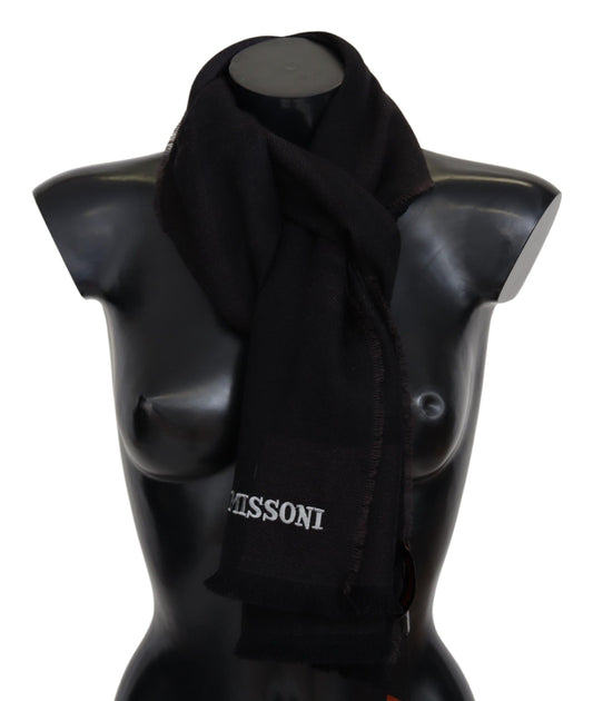 Missoni Schwarzer Unisex-Halstuchschal aus 100% Wolle