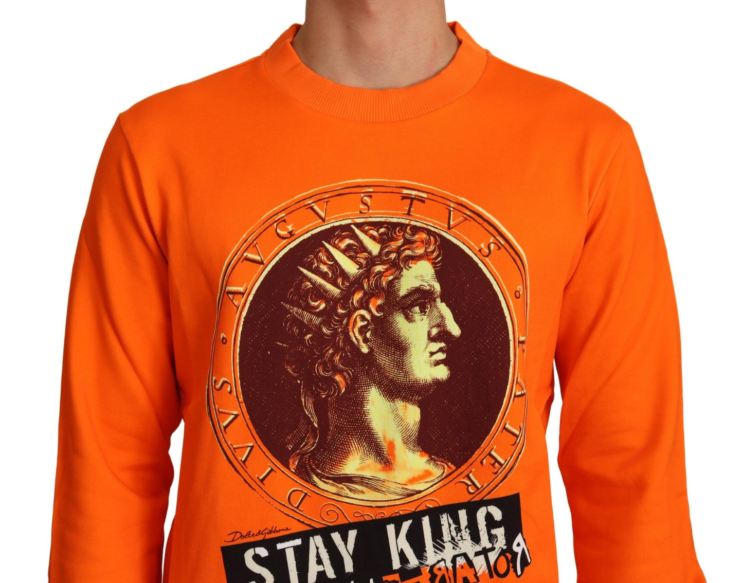 Dolce & Gabbana Orange King Ceasar Pullover aus Baumwolle