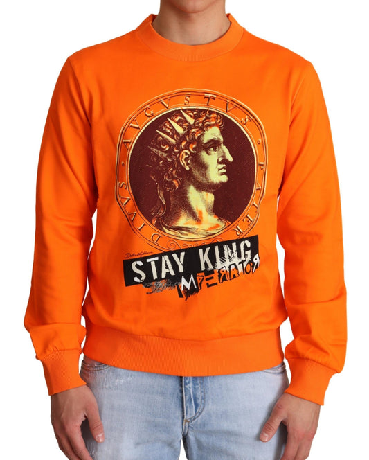 Dolce & Gabbana Orange King Ceasar Pullover aus Baumwolle
