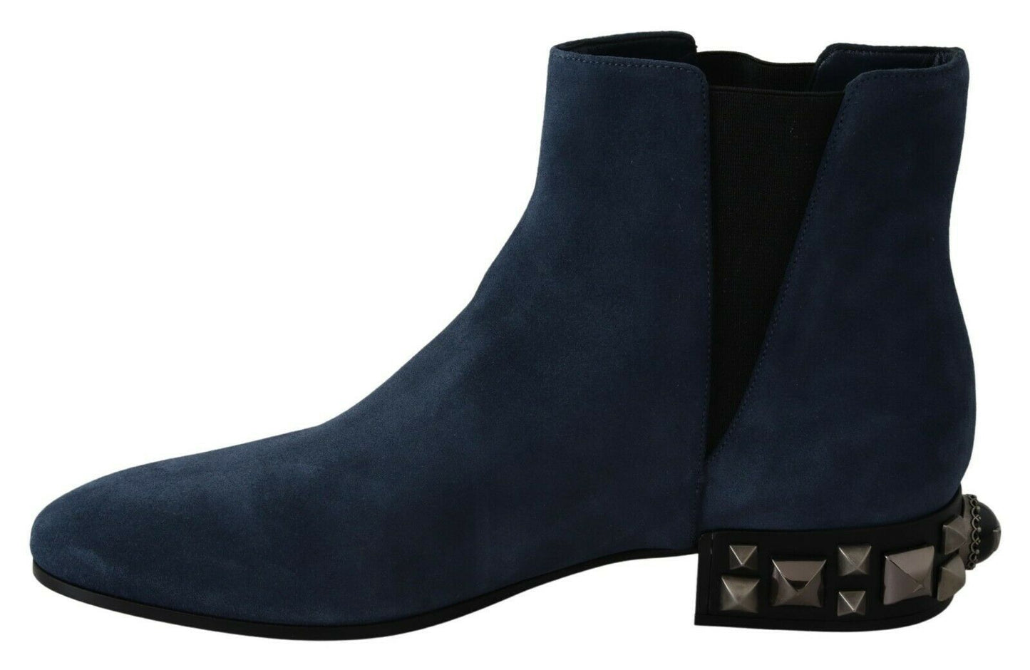 Dolce & Gabbana Blau Wildleder verschönert Nieten Stiefel Schuhe
