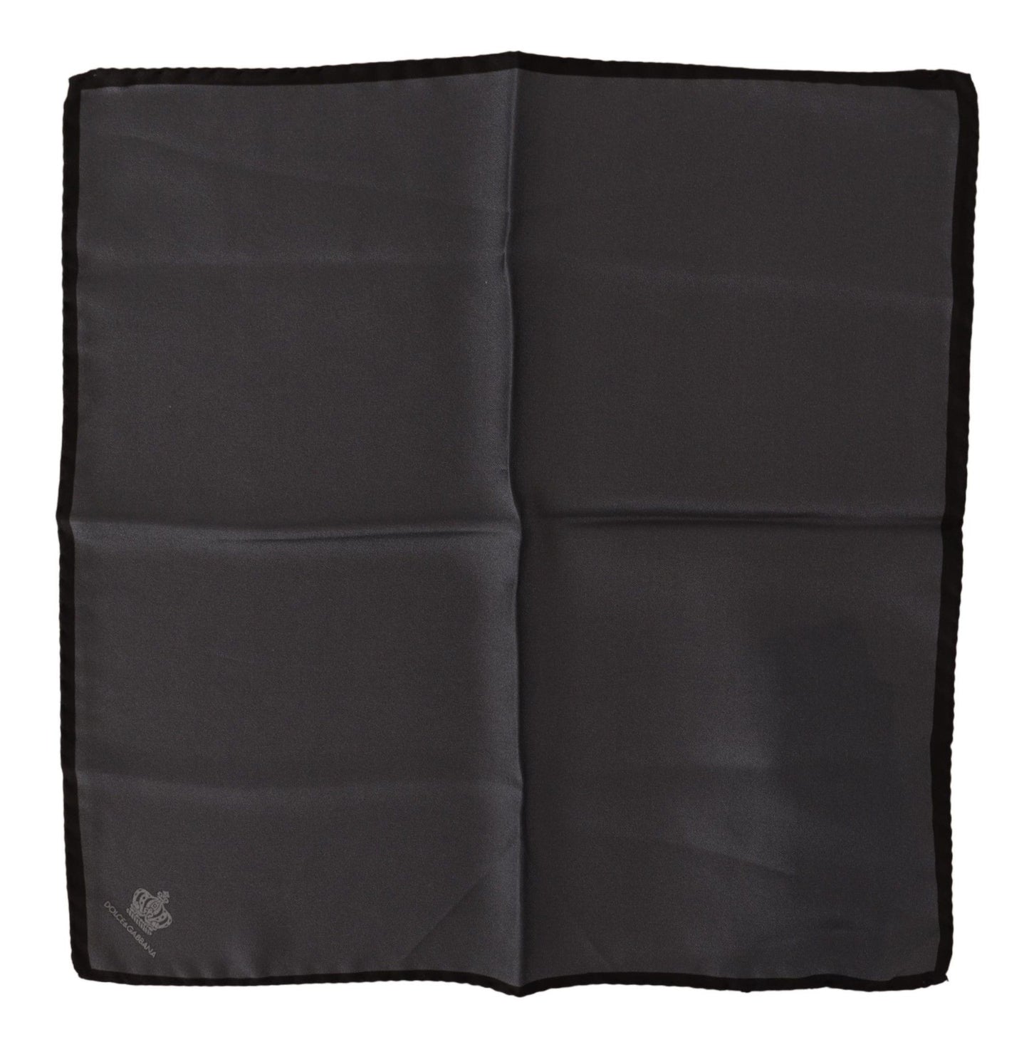 Dolce & Gabbana Graues Quadratisches Taschentuch aus 100% Seide Graues Quadratisches Taschentuch aus 100% Seide