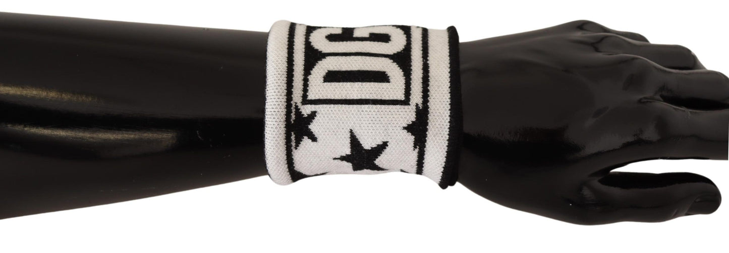 Dolce & Gabbana Weiß Schwarz Wolle Logo #DGMILLENNIALS Wristband