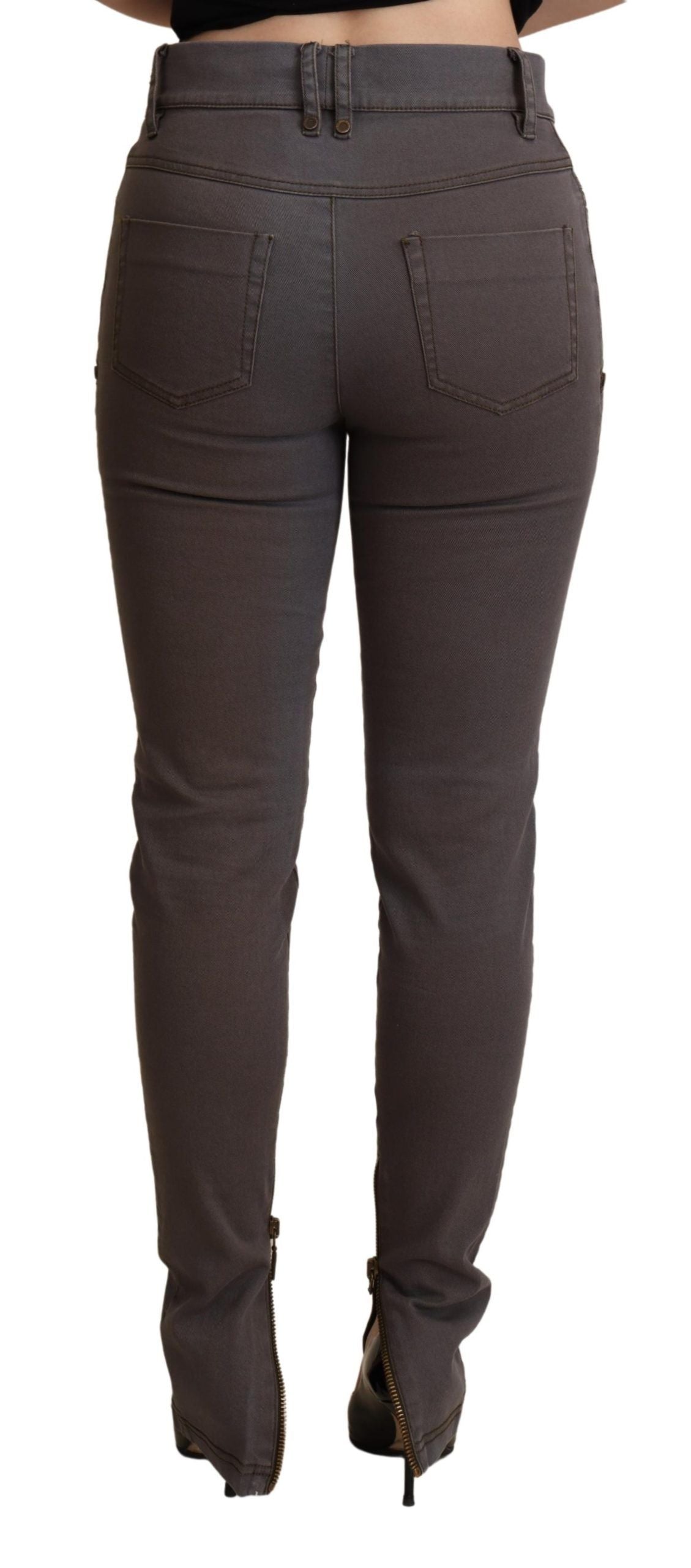 PLEIN SUD Braune Baumwoll-Stretch-Skinny-Denim-Jeans
