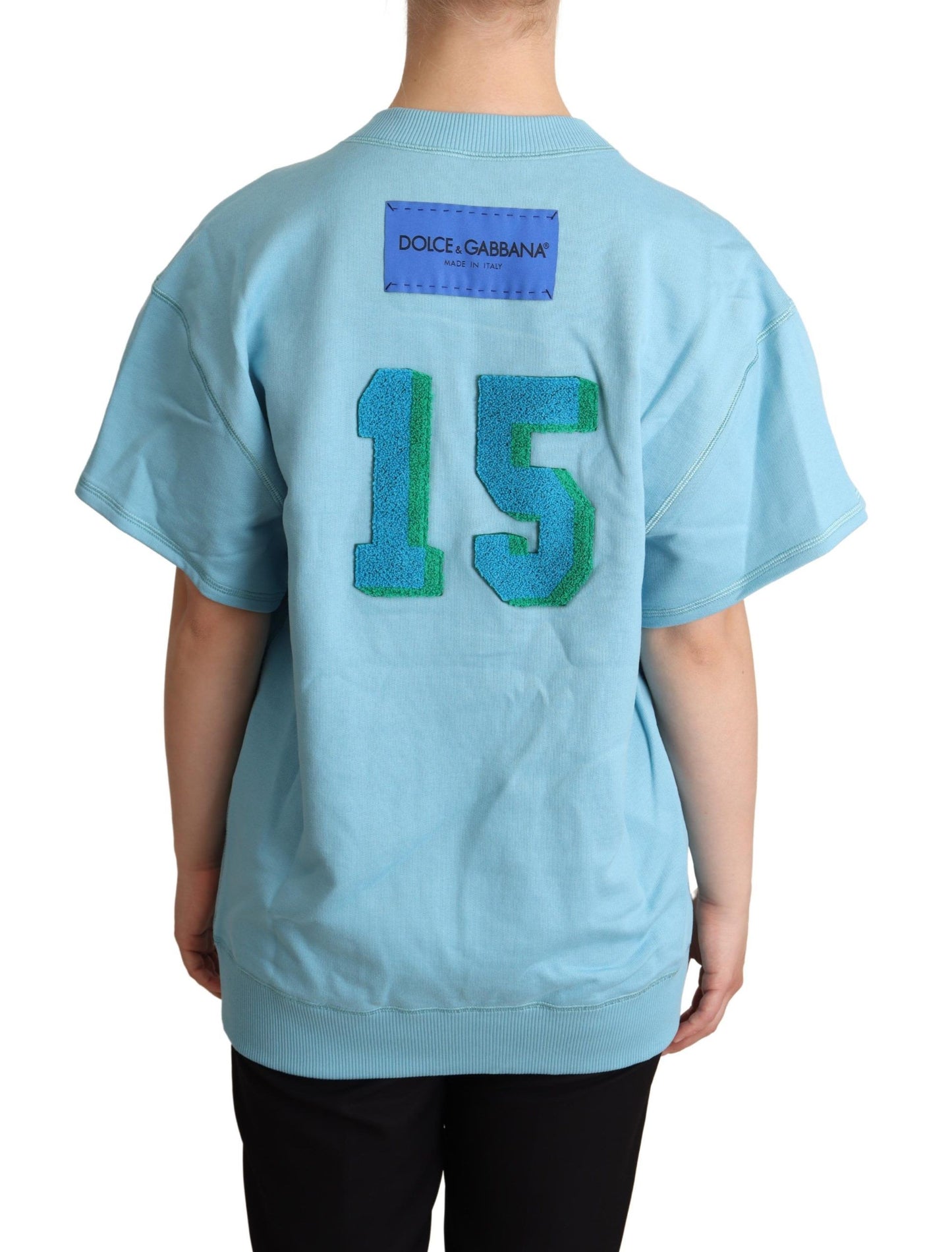 Dolce & Gabbana Blaues Königin der Herzen Karte Pullover-T-Shirt