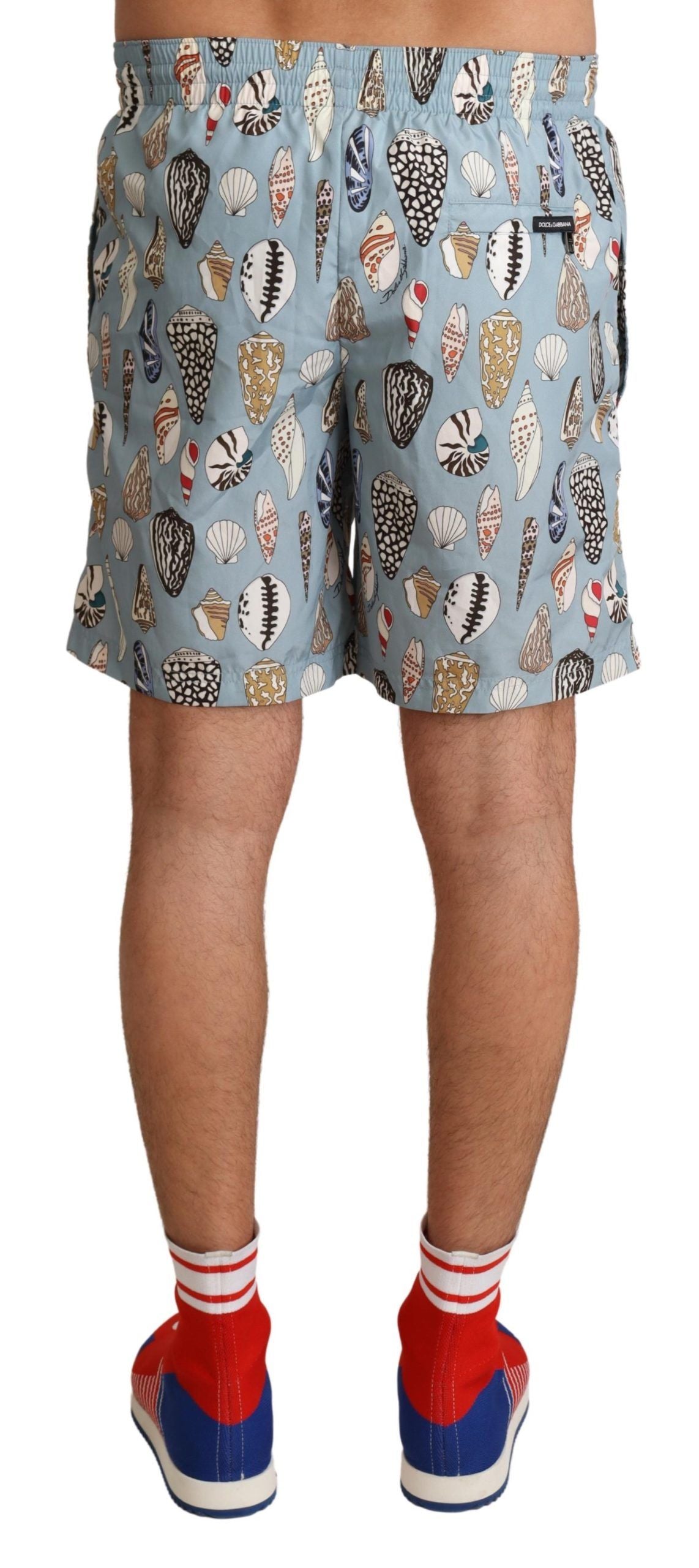 Dolce & Gabbana Blaue Muschel Strandbekleidung Bademode Shorts