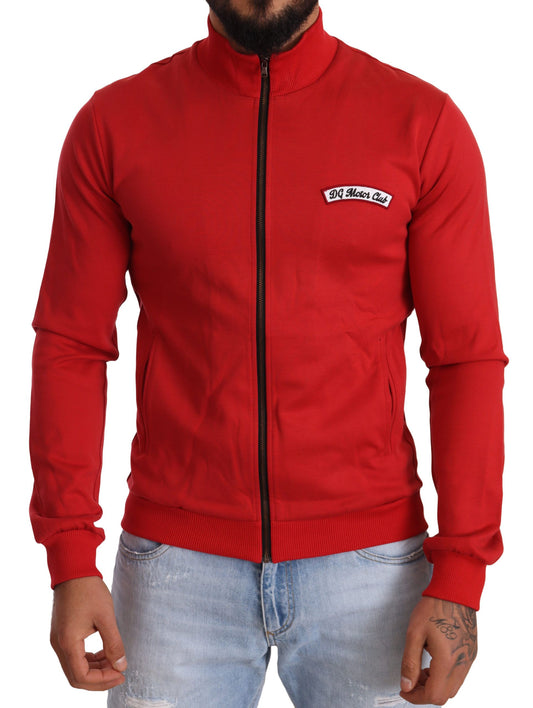 Dolce & Gabbana Roter DG Motor Club Zipper Stretch Pullover