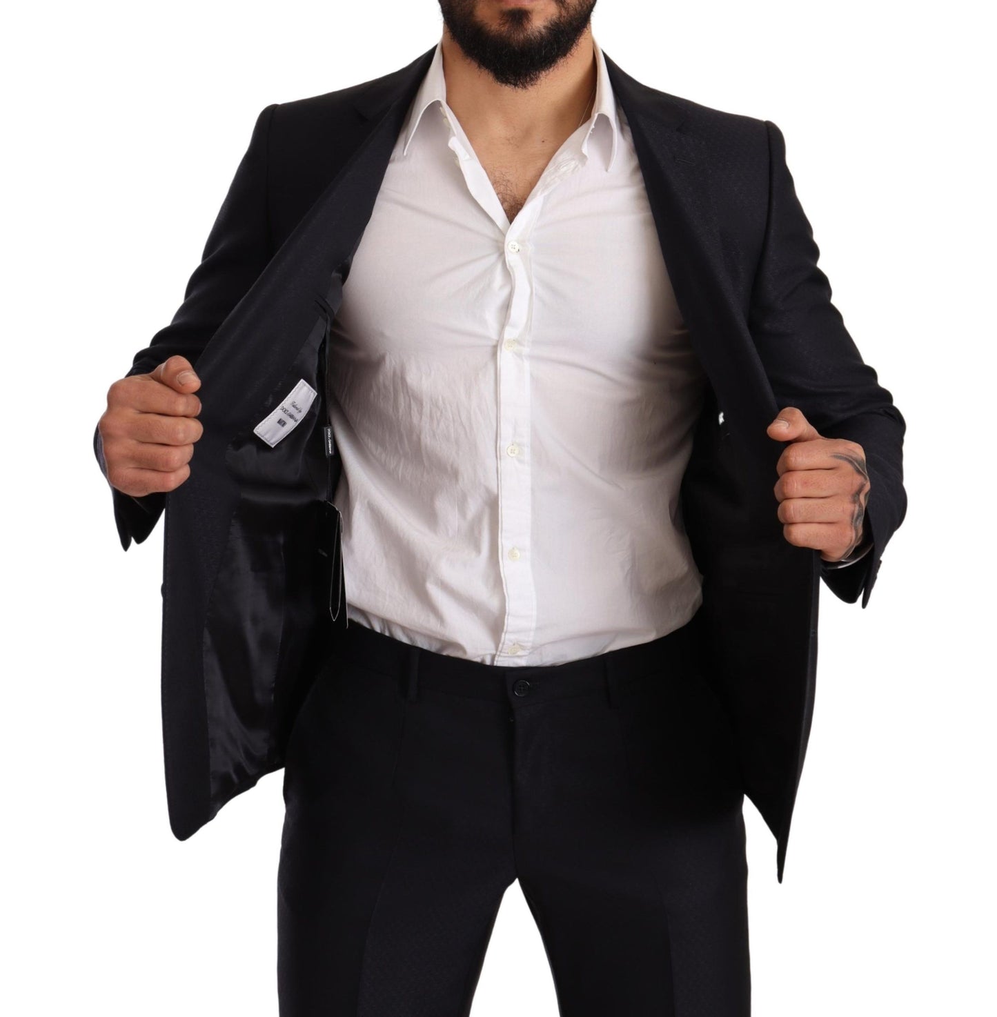 Dolce & Gabbana Blau gemustert MARTINI SLIM FIT 2 Stück Anzug