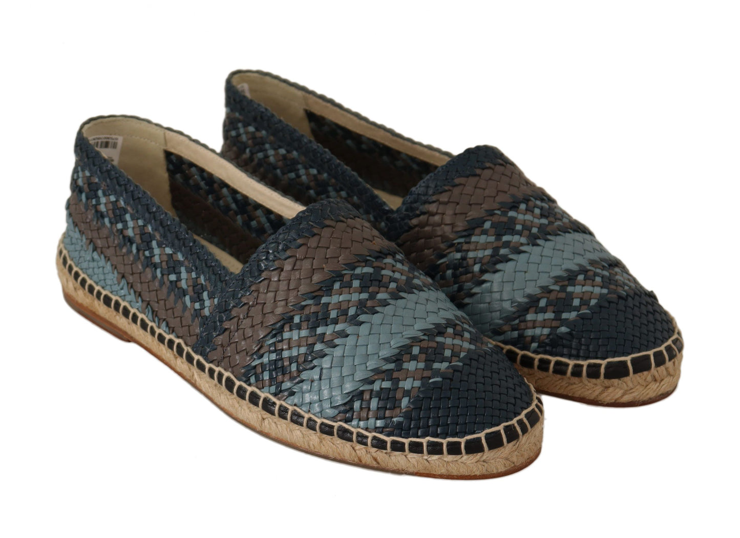 Dolce & Gabbana Blau Gray Slip On Buffalo Espadrille Schuhe