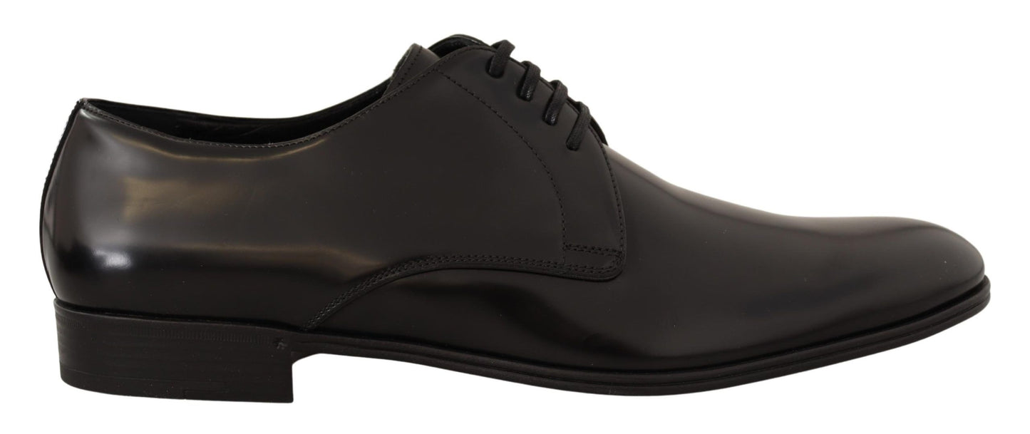 Dolce & Gabbana Schwarze Leder Schnürschuhe Männer Kleid Derby Schuhe