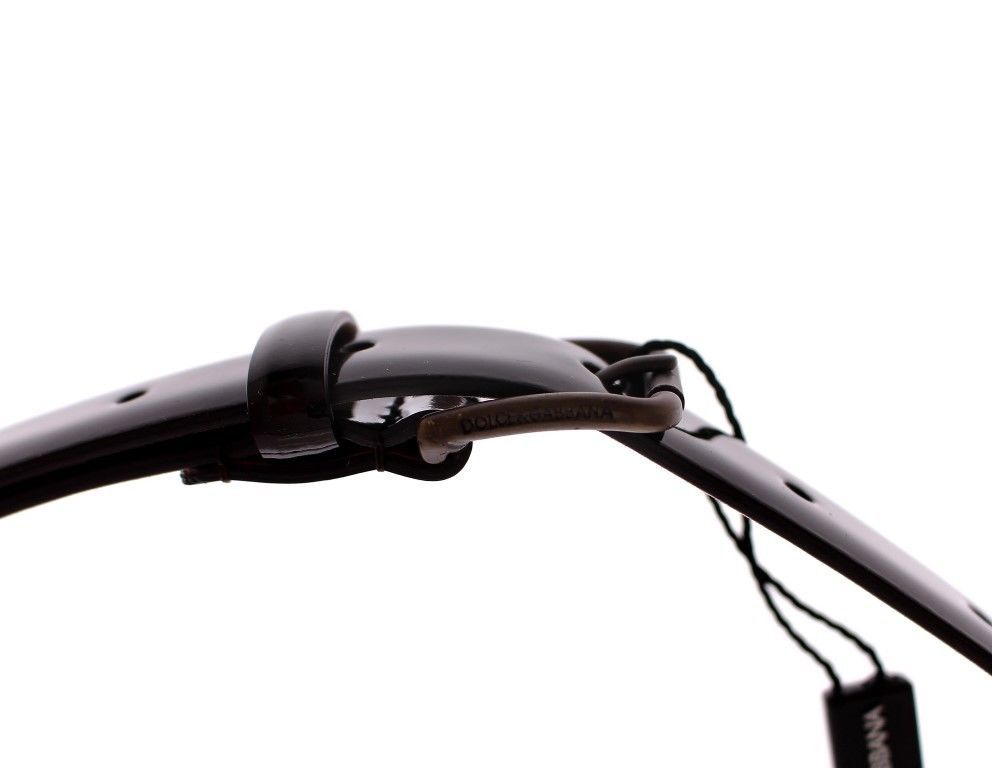 Dolce & Gabbana Brauner Ledergürtel mit Logo Cintura Gürtel