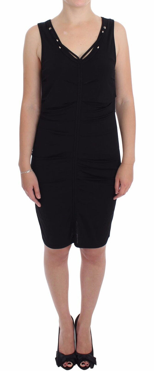 Roccobarocco Schwarzes Stretch Wiggle Pencil Etuikleid Bodycon Kleid
