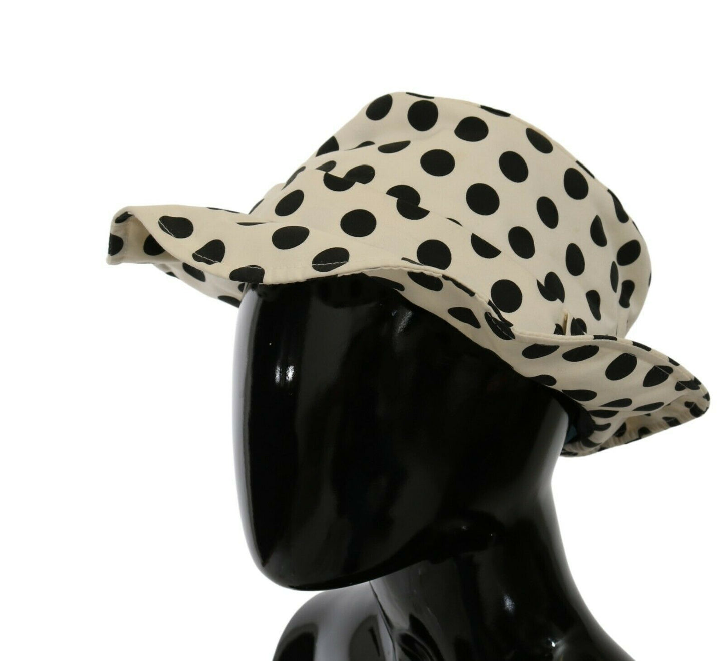 Dolce & Gabbana Weißer Trilby-Hut aus 100 % Baumwolle mit Polka-Dot-Design