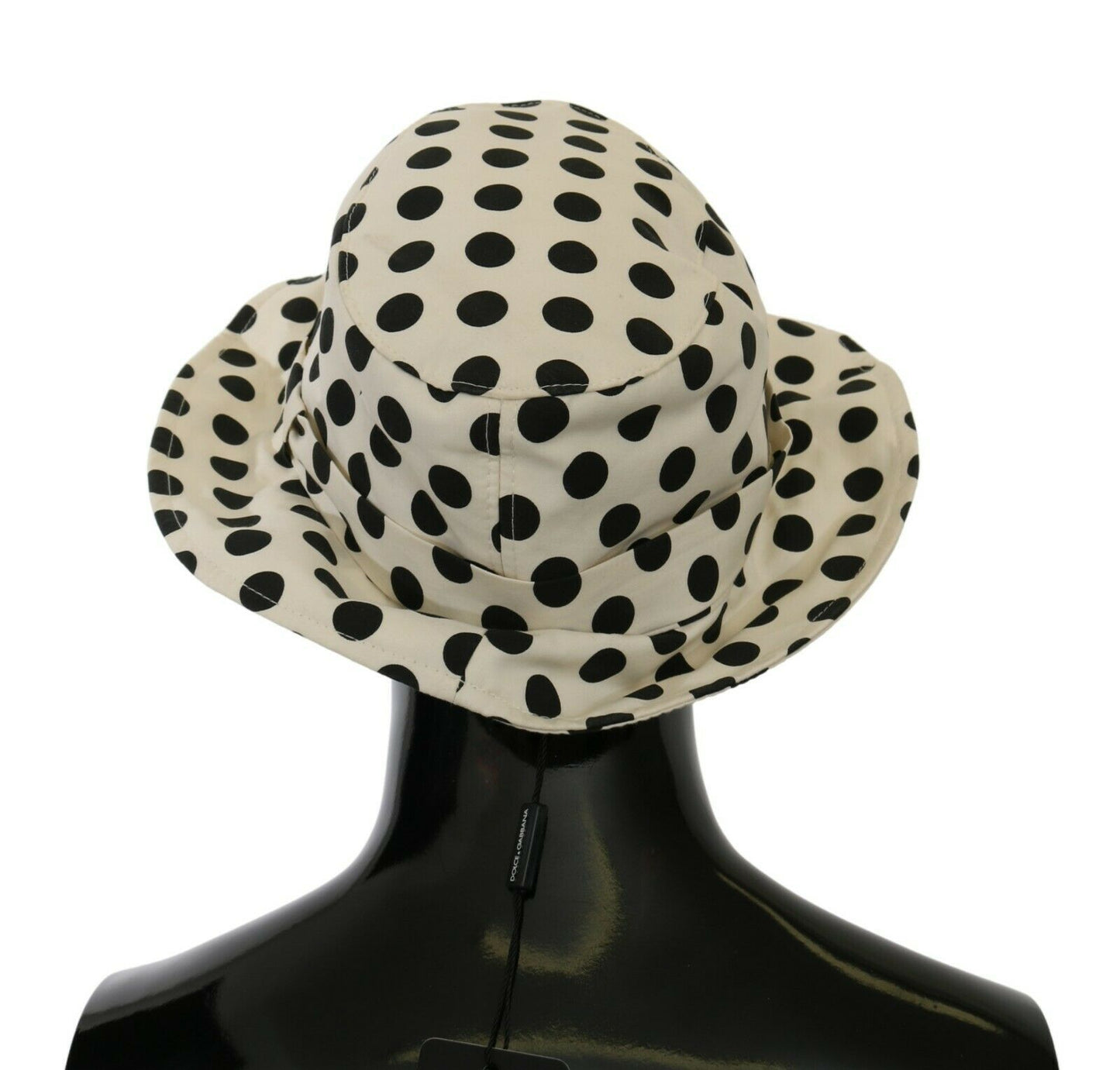 Dolce & Gabbana Weißer Trilby-Hut aus 100 % Baumwolle mit Polka-Dot-Design