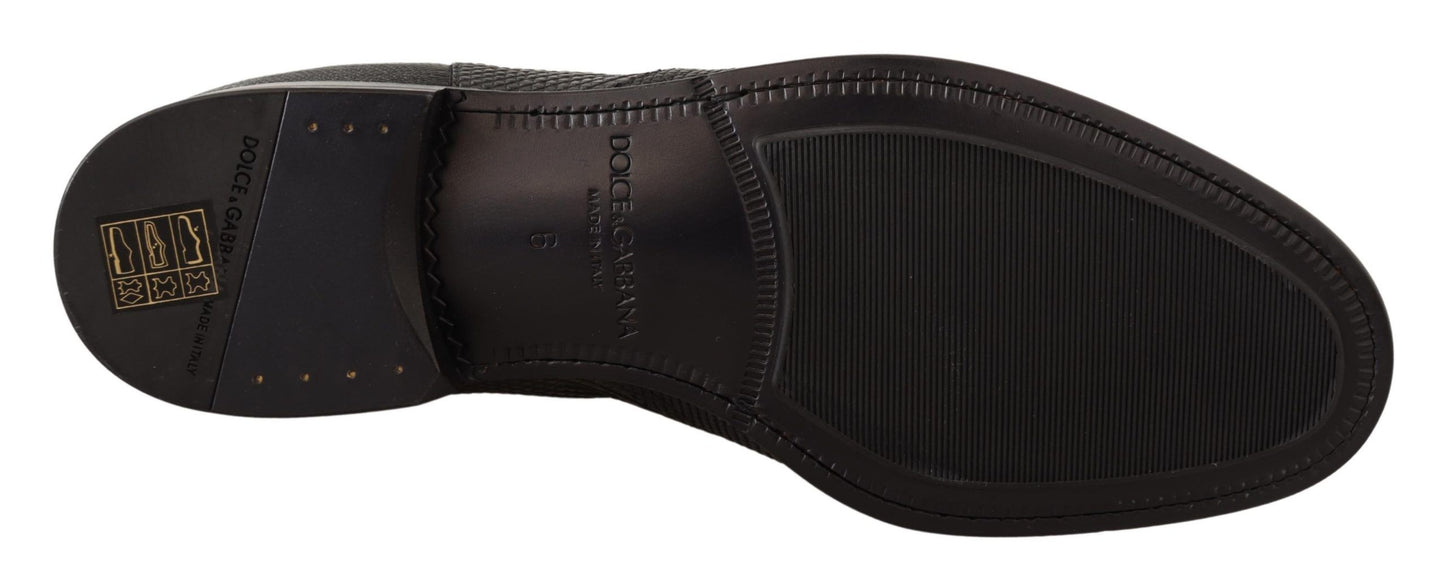 Dolce & Gabbana Schwarze Lederstiefeletten aus Eidechsenhaut