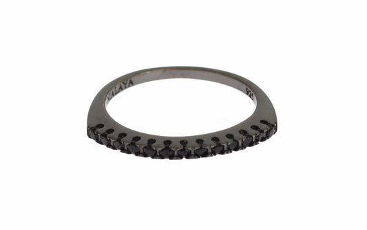 Nialaya Schwarz CZ Rhodium 925 Silber Damen Ring