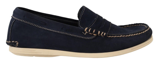 Pollini Blau Wildleder Low Top Mocassin Loafers Casual Männer Schuhe