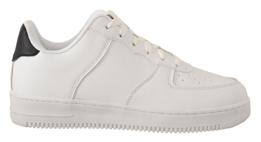 SIGNS Weißes Leder Perforiert Lace Up Sneakers Casual Männer Schuhe
