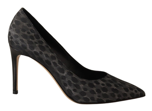 Sofia Schwarz Leopard Leder Stiletto High Heels Pumps Schuhe