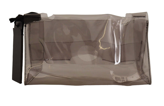 PINKO Schwarzer durchsichtiger Plastikbeutel Handtasche Clutch Bag