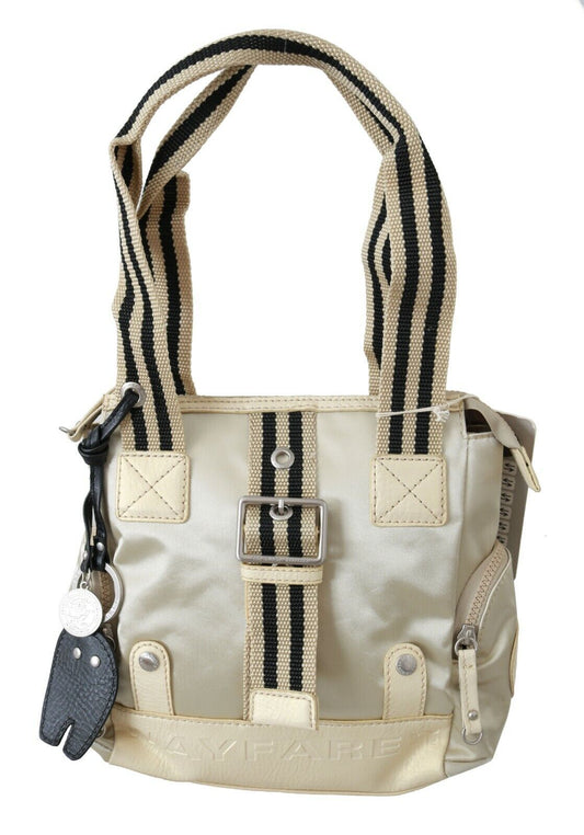 WAYFARER Beige Handtasche Schulter Tote Stoff Geldbörse