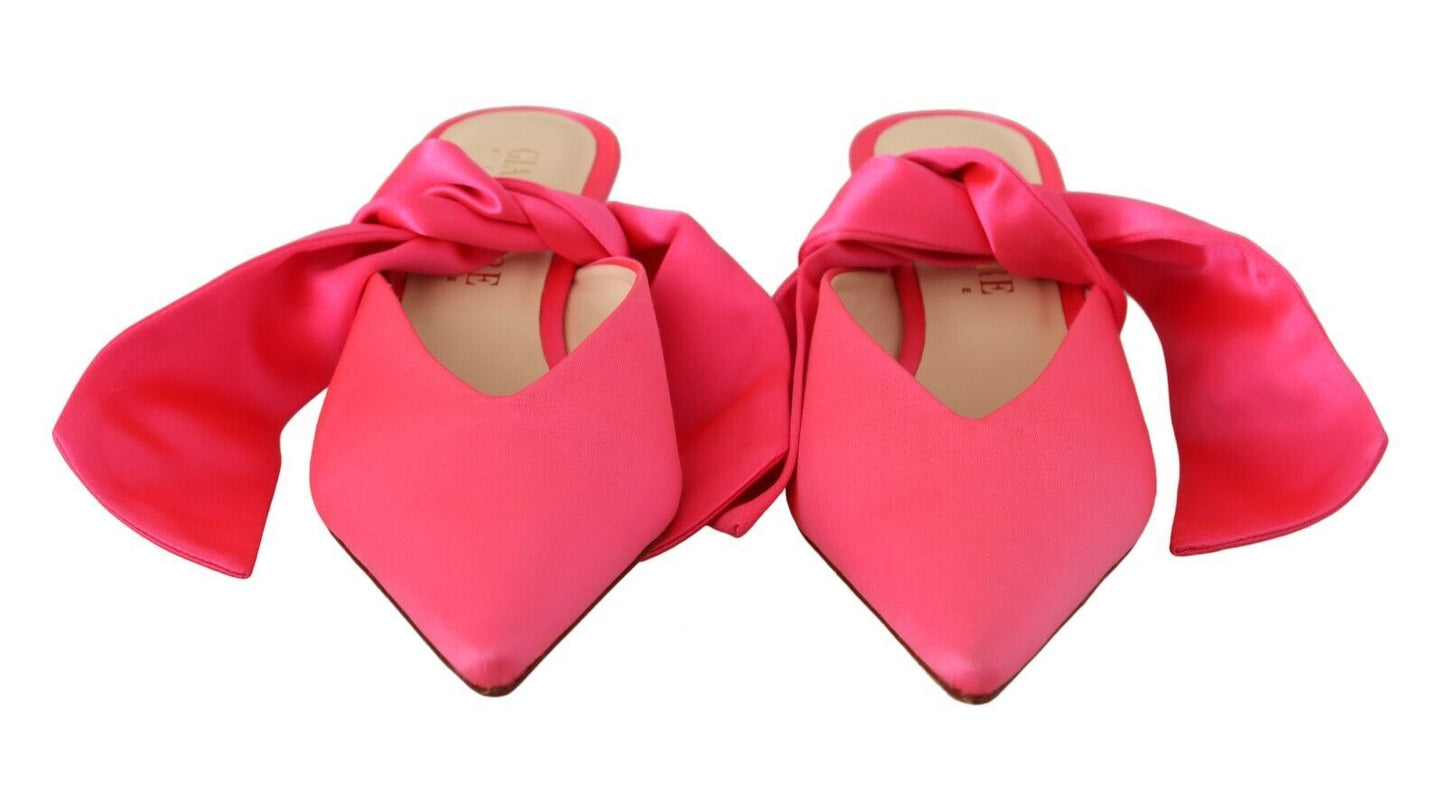 GIA COUTURE Rosa Leder Lace Up Kitten Heels Pumps Schuhe